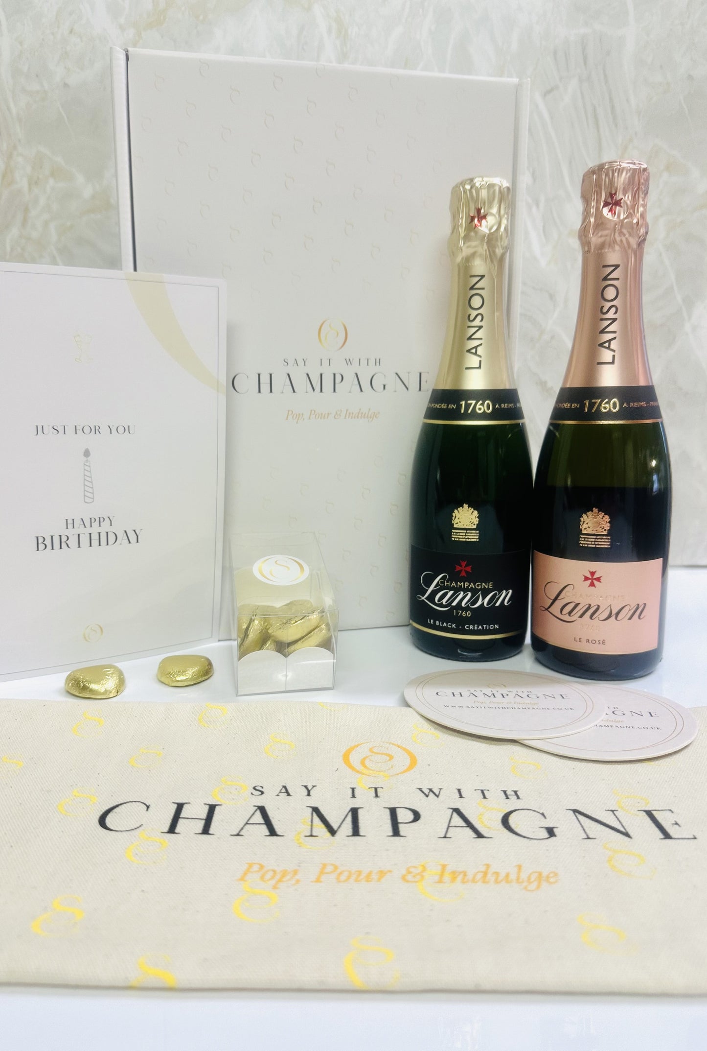 Mini Lanson Duo Bottle Champagne Gift Box