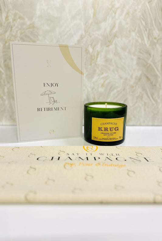 Krug Grande Cuvée 168th Edition Brut NV Recycled Champagne bottle candle gift set