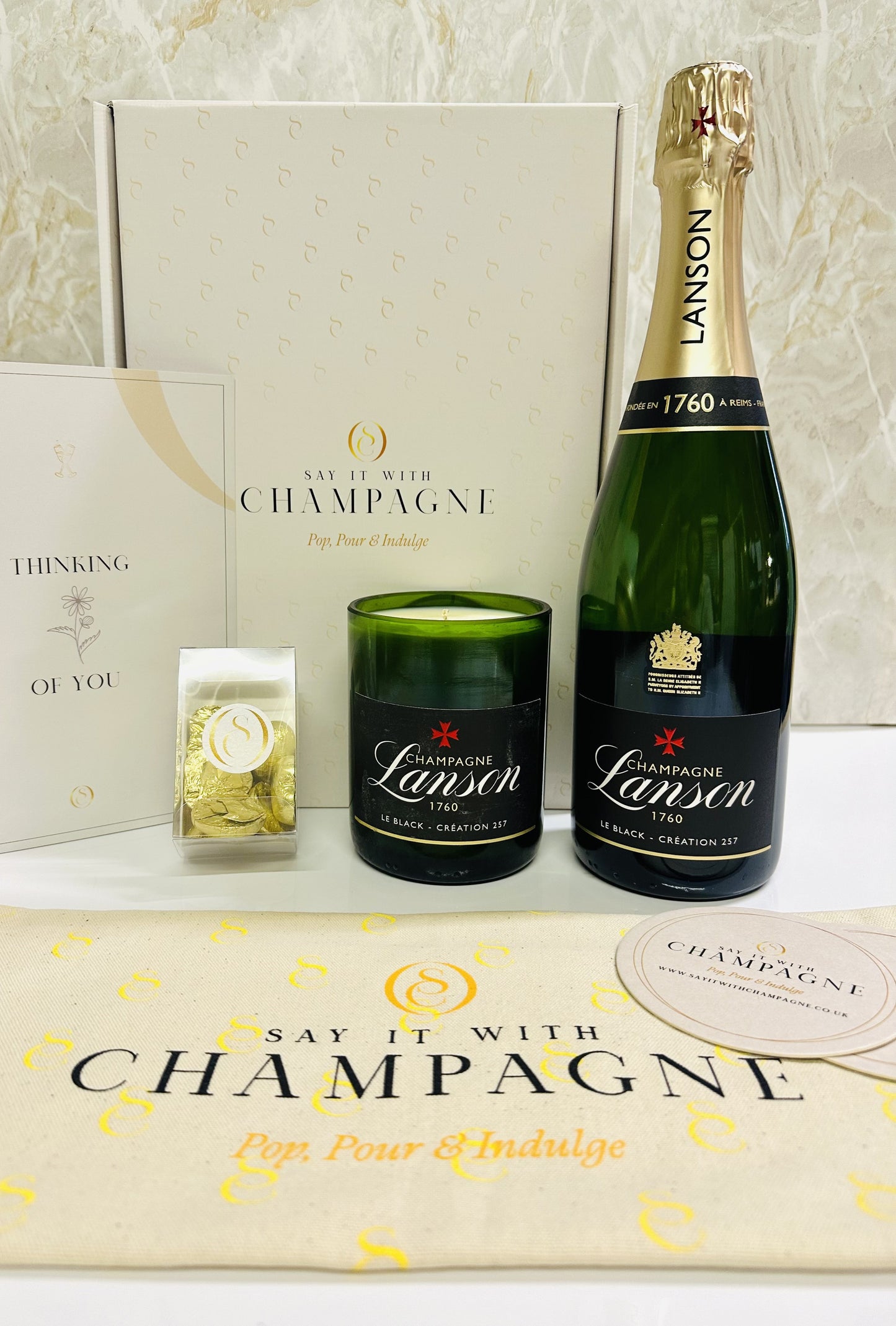 Lanson Brut Recycled Champagne Candle Gift Box