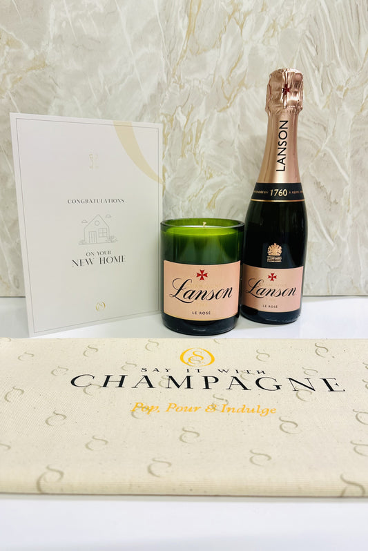 Mini Lanson Champagne Recycled Candle Gift Set