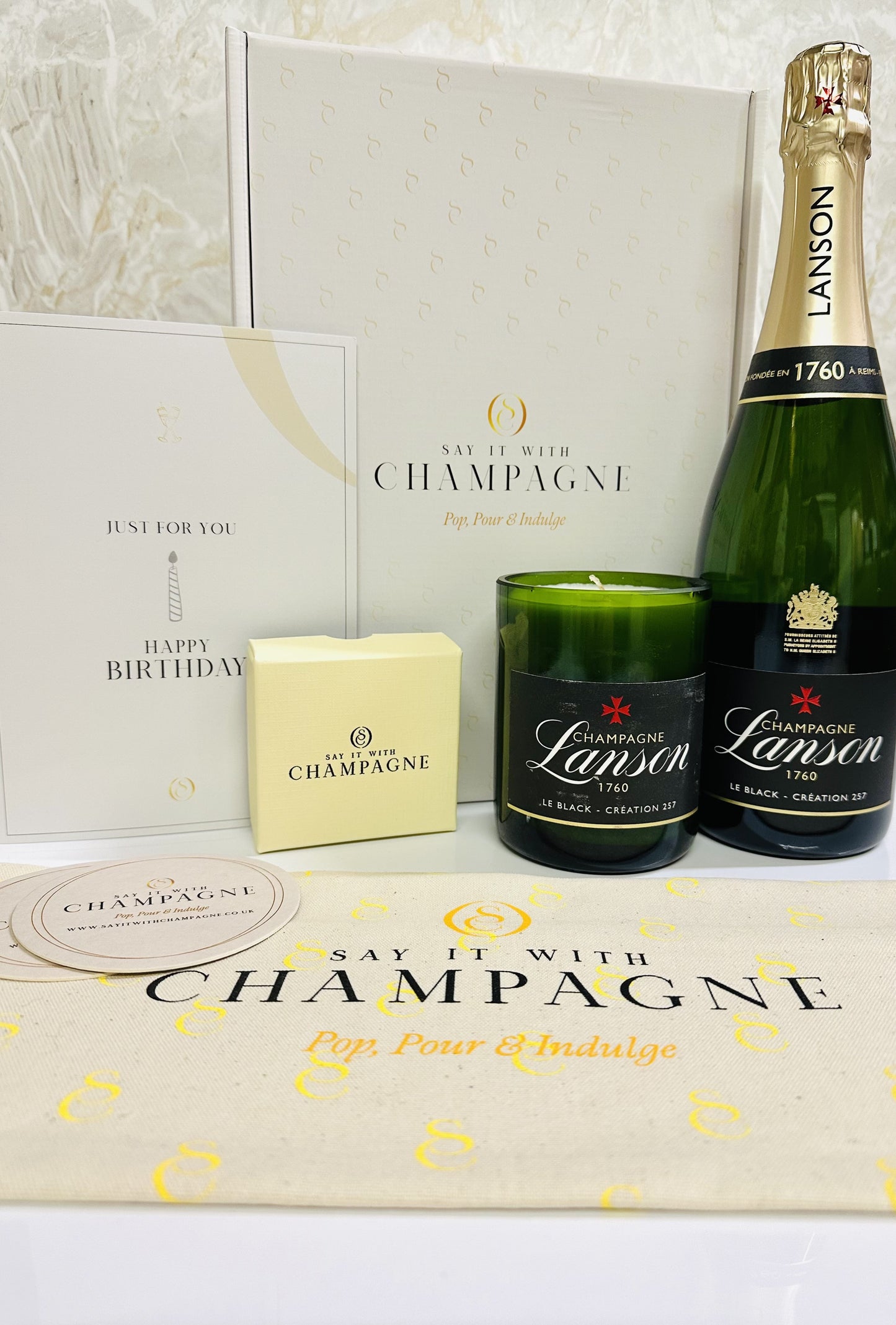 Lanson Brut Recycled Champagne Candle Gift Box