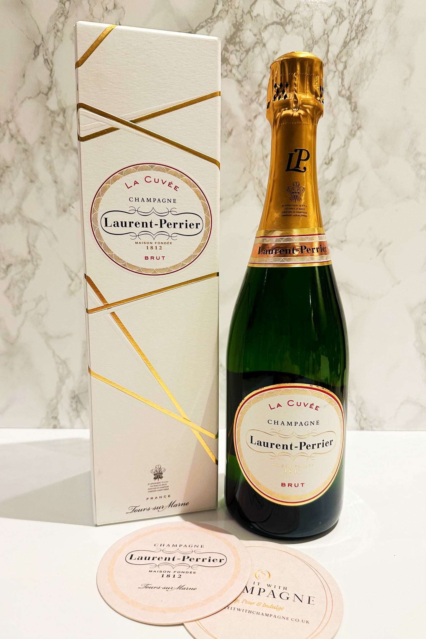 Laurent Perrier La Cuvée Brut Champagne with Branded LP Box