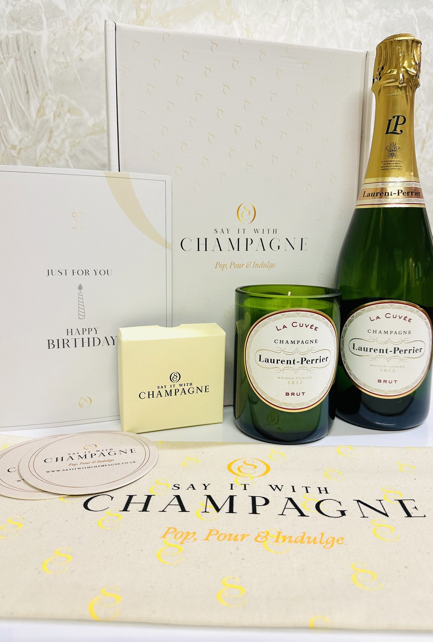 Laurent Perrier La Cuvée Brut Champagne Recycled Candle Gift Box