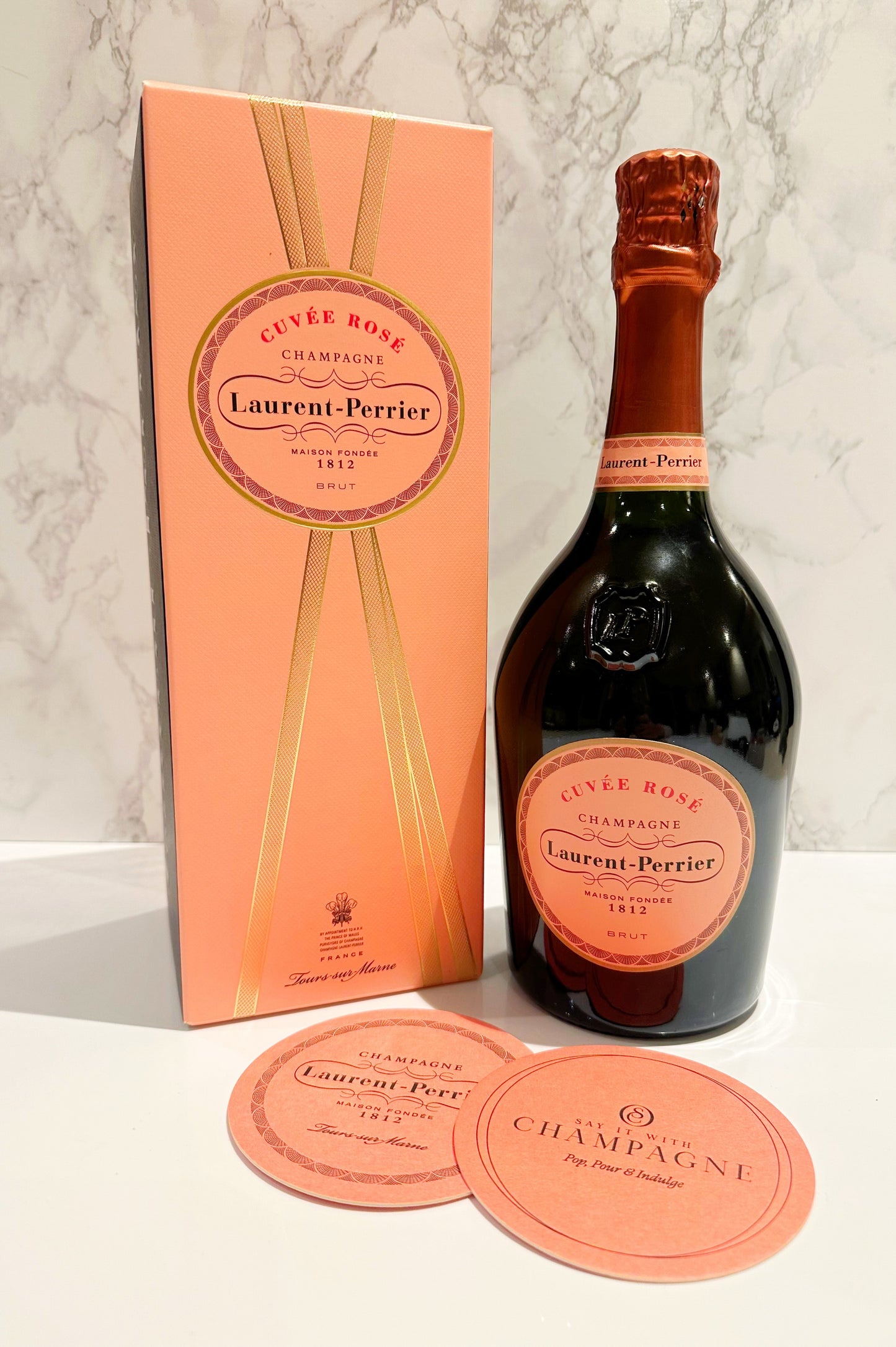 Laurent Perrier Cuvée Rosé Champagne with Branded LP Box