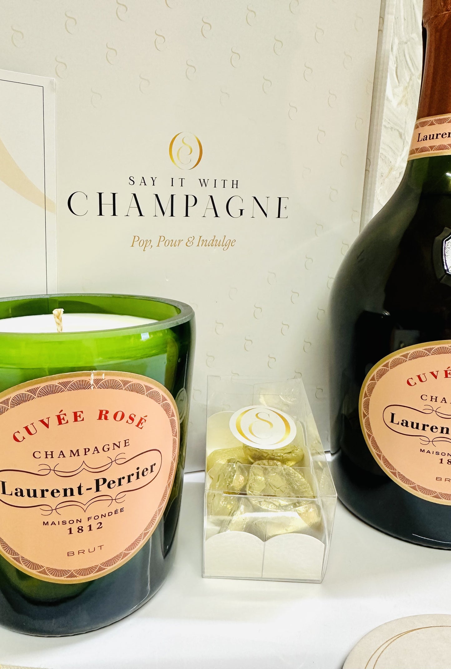 Laurent Perrier Cuvée Rosé Champagne Recycled Candle Gift Box