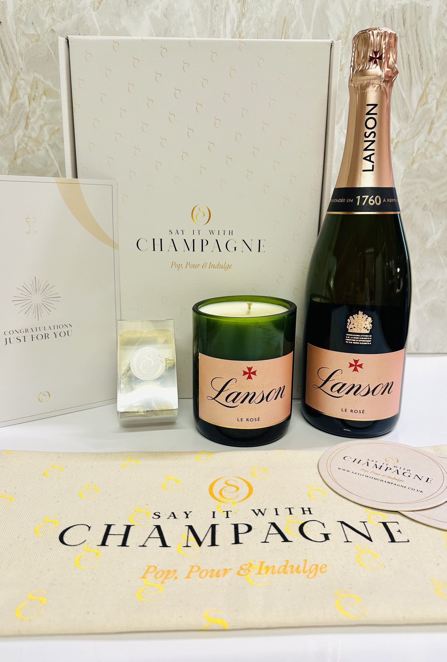 Lanson Rosé Champagne Recycled Candle Gift Box