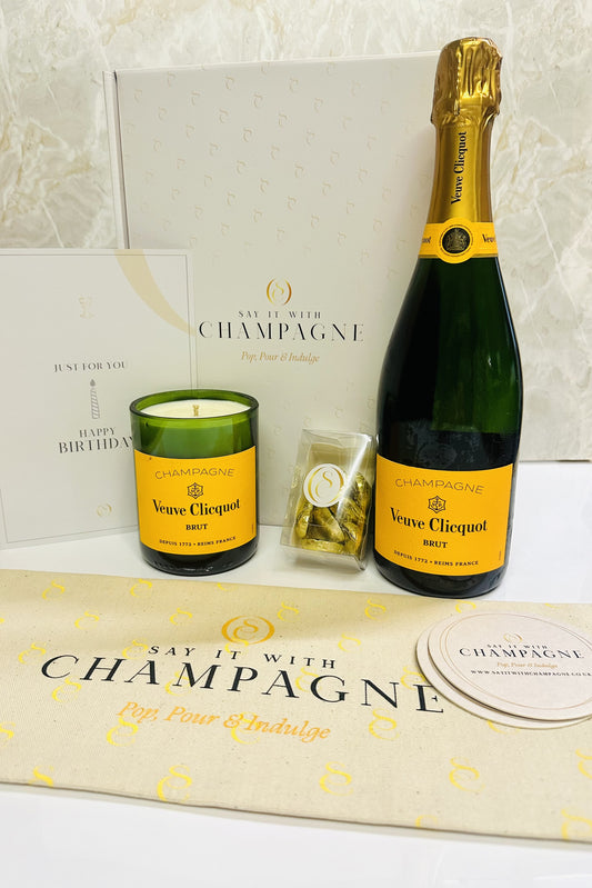 Veuve Clicquot Yellow Label Brut Champagne Recycled Candle Gift Box