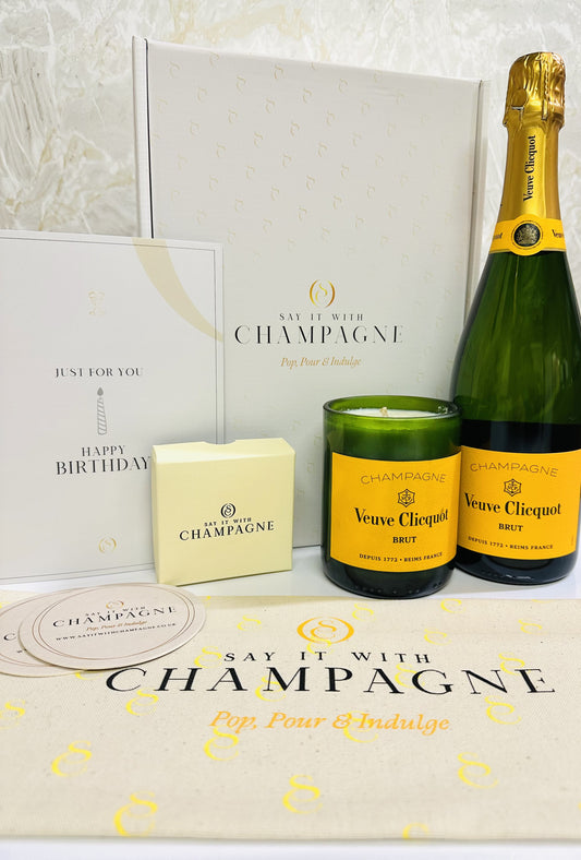 Veuve Clicquot Yellow Label Brut Champagne Recycled Candle Gift Box