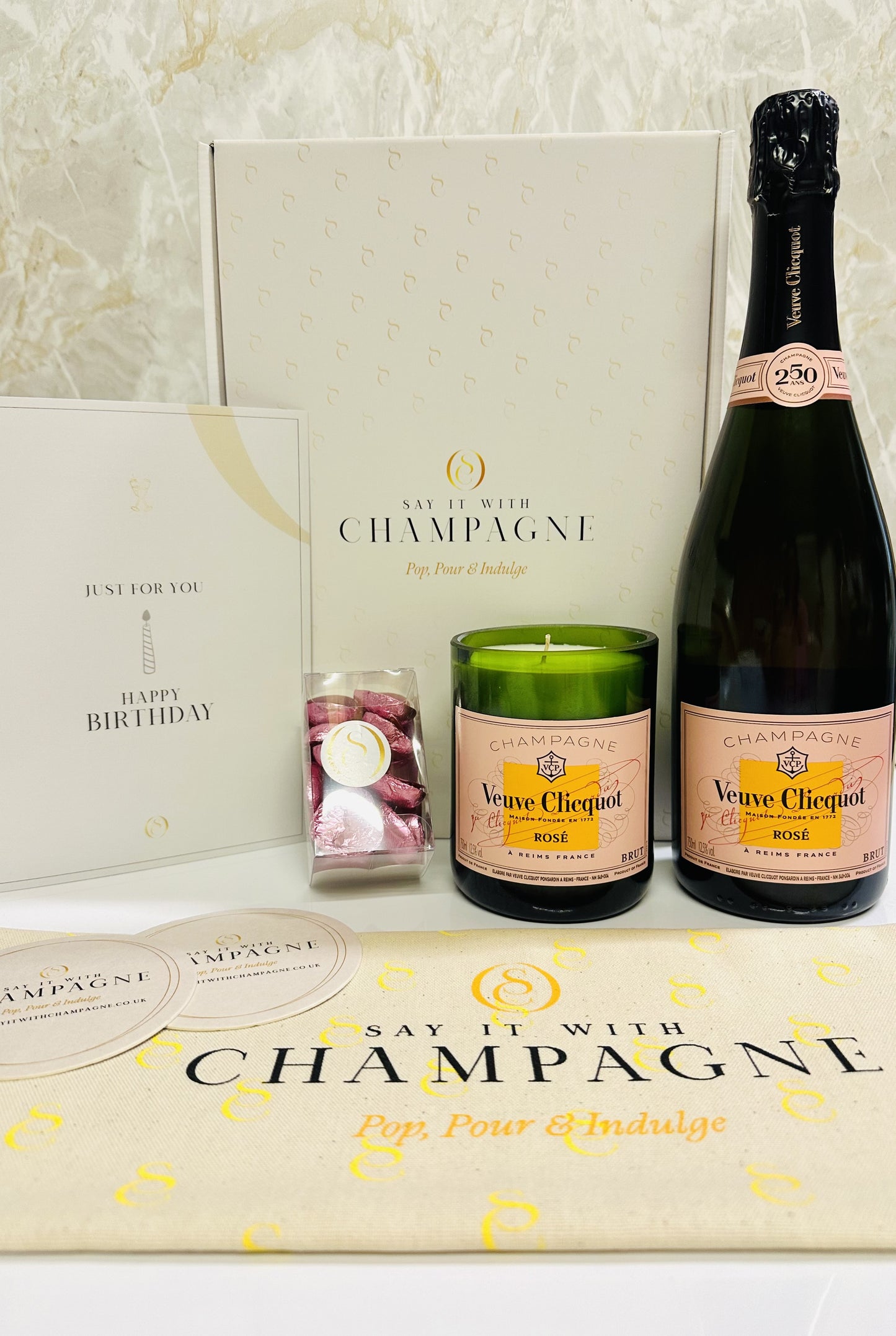 Veuve Clicquot Rosé Champagne Recycled Candle Gift Box